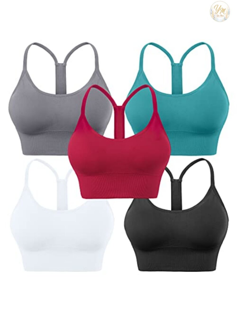 Women's Sports Bra Racerback Padded Seamless Yoga Crop Top
